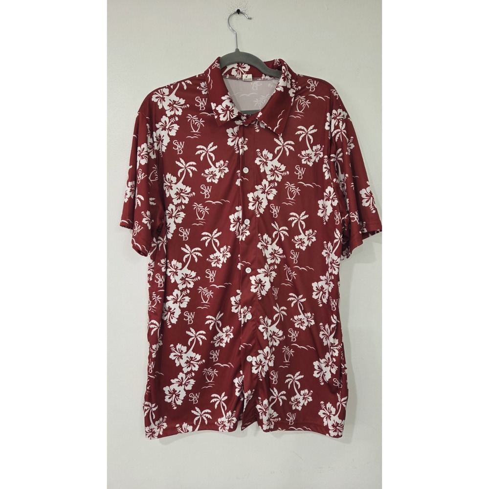 Scranton Wilkes Barre Railriders Burgandy Hawaiian Shirt XL
